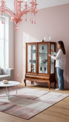 Meubles classiques en bois brun Vitrine Chic vitrine Mobilier italien