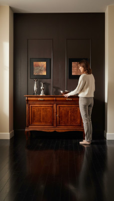Conception de meubles italiens Commode Armoire Marron Luxe en bois Style baroque