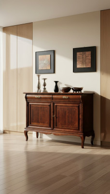 Conception de meubles italiens Commode Armoire Marron Luxe en bois Style baroque