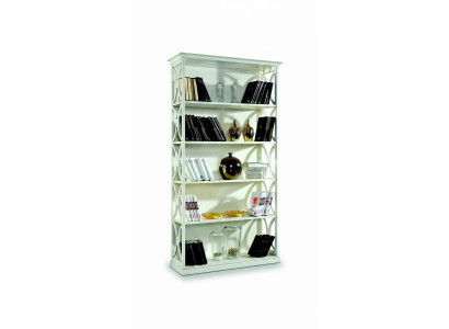 Concevoir des étagères de livres de luxe, blanches et classiques, en bois pour armoire de style italien.