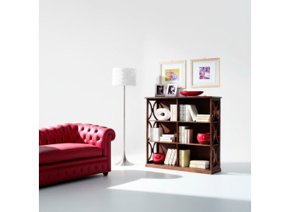 Meubles de luxe design, étagère pour livres en bois brun classique italien.