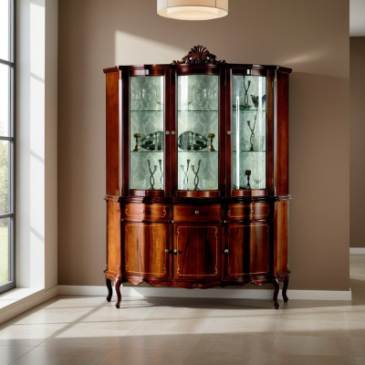 Mobilier classique en bois Marron Vitrine Design chic de vitrine Mobilier italien