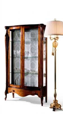 Meubles de luxe italiens Meubles classiques en bois brun Vitrine Chic Cabinet d'affichage
