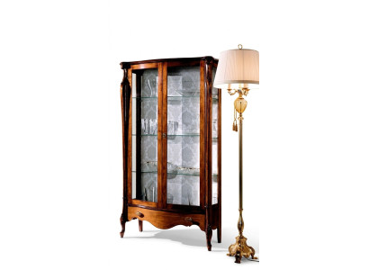 Meubles de luxe italiens Meubles classiques en bois brun Vitrine Chic Cabinet d'affichage