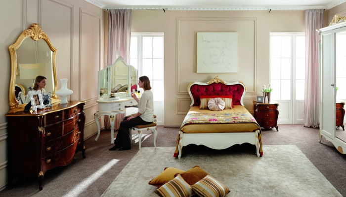Conception Lit de Luxe 120*195 cm avec Tête de lit Boutons Style Baroque Meubles Italiens.