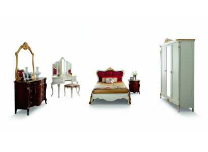 Conception Lit de Luxe 120*195 cm avec Tête de lit Boutons Style Baroque Meubles Italiens.