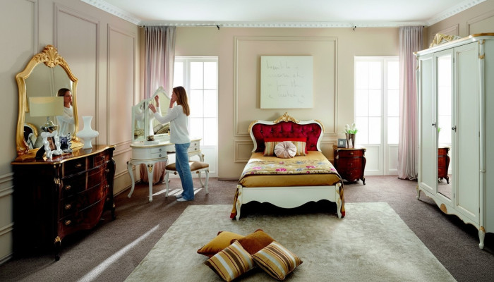 Italienische Möbel Luxusbett Swarovski-Kristallsteine Barockbetten Rahmen