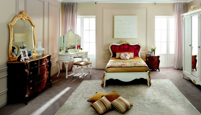 Italienische Möbel Luxusbett Swarovski-Kristallsteine Barockbetten Rahmen