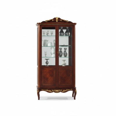 Luxuriöse Designermöbel Italienische Möbel Großes Holz Braune Vitrine Luxus-Vitrine
