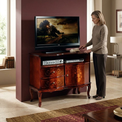 Bahut TV Meuble télé Lowboard Armoire Mobilier italien Salon Mobilier en bois neuf