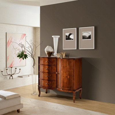 Meuble de rangement de luxe en bois designer italien style baroque commode buffet