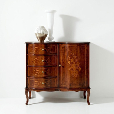 Meuble de rangement de luxe en bois designer italien style baroque commode buffet