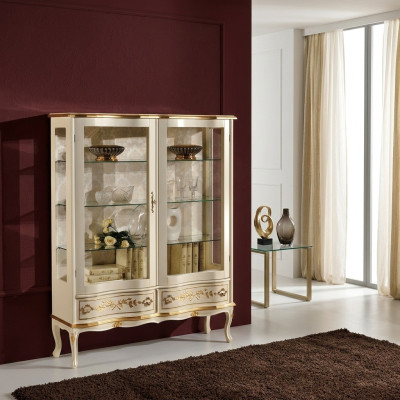 Conception Armoire en bois Vitrines d'exposition Meubles de luxe italiens Bahut de style baroque