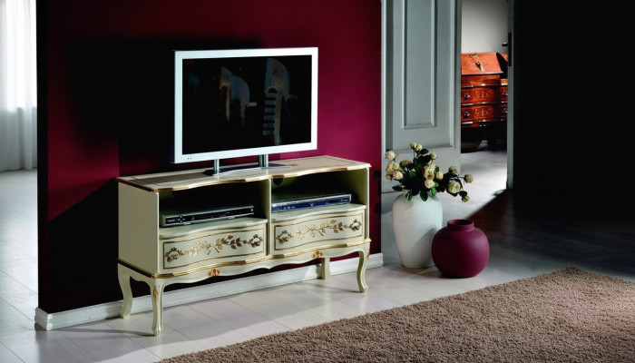Chic Meuble TV blanc Armoire Buffet Bas Meuble TV Cabinets Style Italien Mobilier neuf