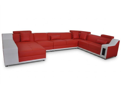 Canapé paysage en cuir vivant avec USB, ensemble de siège de canapés de suite rembourrés nouveau