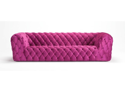 Rose Xxl Grand canapé Chesterfield Chesterfield Tissu de revêtement Canapés Quatre places 250cm neuf
