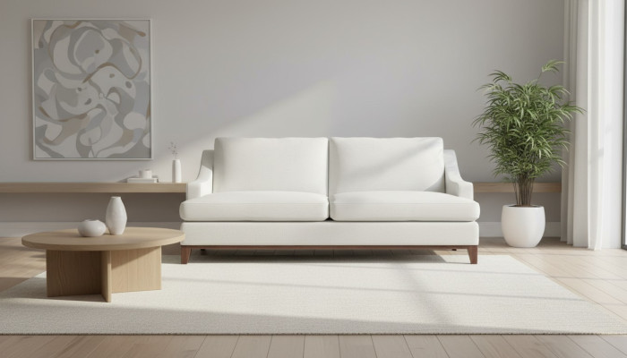 Canapé beige avec des boutons Canapé de style américain Sièges Rembourrage Canapés Canapés de luxe neufs