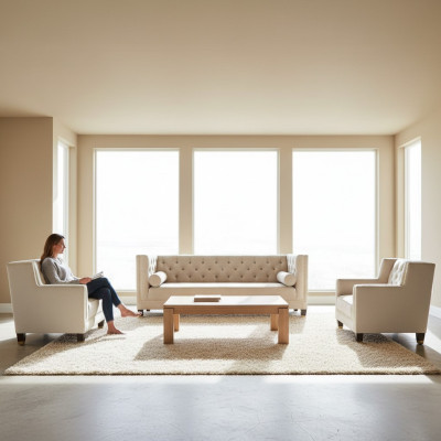 Ensemble de canapé en velours avec capitonnage, composé de 3 pièces. Ensemble de salon.