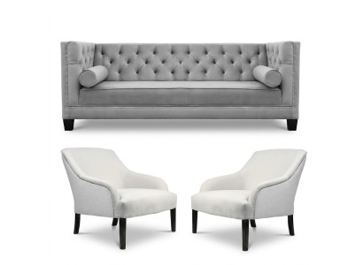Gris Chesterfield Fauteuil Blanc xxl Grand Canapés en Tissu Créatif Nouveaux Meubles