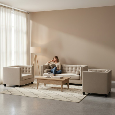 Canapé-lit taupe Fauteuil Créatif Meubles Tissu Textile neuf Canapé de salon