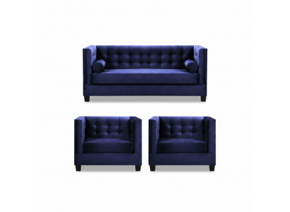 Canapé-lit Fauteuil créatif Meubles textile Tissu Bleu Groupe Salon Moderne Sofa
