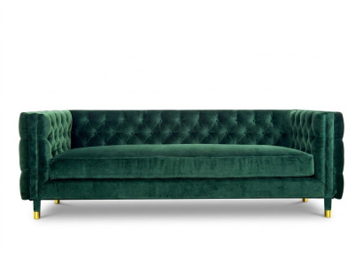 Canapé Chesterfield 4 places de luxe Tissu de meuble de design Vert Canapés