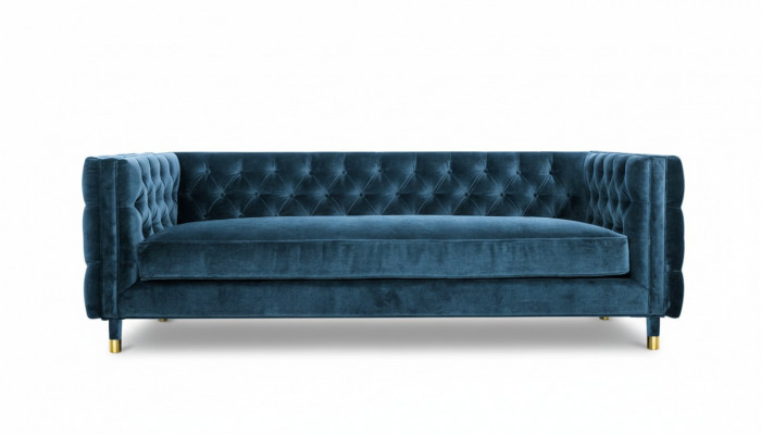 Luxe Bleu et Chesterfield Velours Trois Places Meubles d'Ameublement de Luxe pour Hôtel Salon Pratique