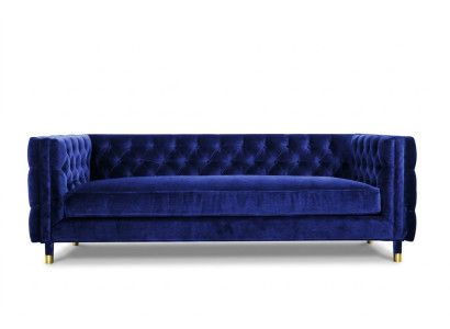 Canapé Chesterfield bleu Big Designer 4 places en tissu Textile neuf