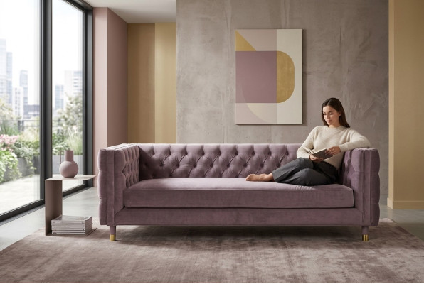 Canapé Chesterfield Taupe Meubles 4 Places neuf xxl Grand Tissu en Tissu Canapés Rembourrage