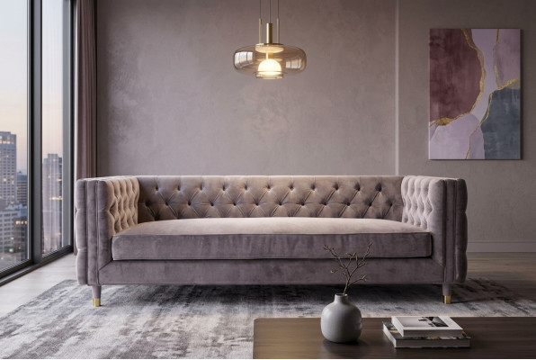 Canapé Chesterfield Taupe Meubles 4 Places neuf xxl Grand Tissu en Tissu Canapés Rembourrage