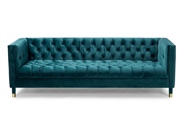 Chesterfield Sofa Bleu et Canapés en Tissu Textile Canapés Meubles 4 Places