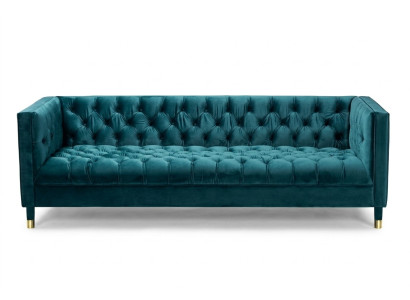 Chesterfield Sofa Bleu et Canapés en Tissu Textile Canapés Meubles 4 Places