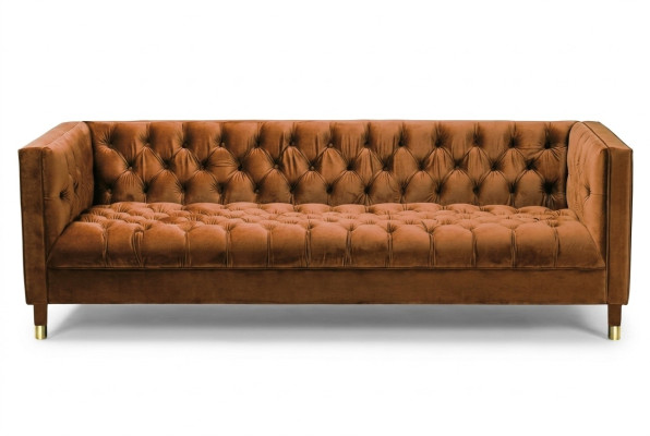 Canapé Chesterfield orange en tissu canapé en tissu Canapés de luxe 4 places
