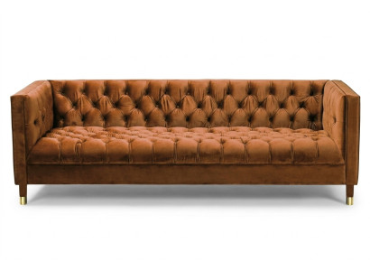 Canapé Chesterfield orange en tissu canapé en tissu Canapés de luxe 4 places
