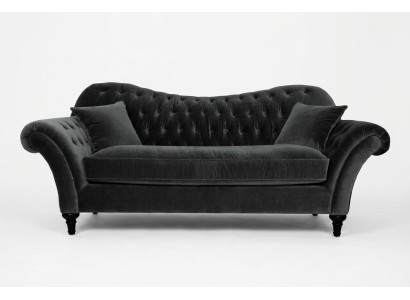 Couches Tapisserie Canapé Canapés Chesterfield Noir Trois Places Tissu Salon Neuf