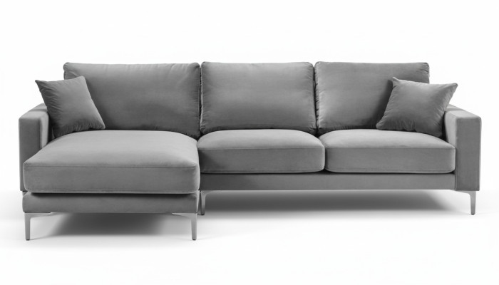 Canapé d'angle Gris xxl Grand tissu textile Canapés Chesterfield Meubles créatifs Salon