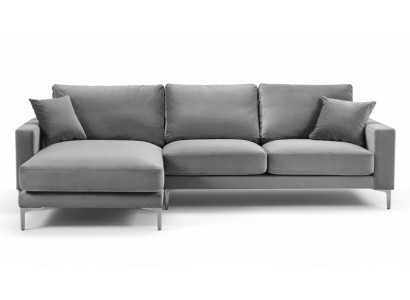 Canapé d'angle Gris xxl Grand tissu textile Canapés Chesterfield Meubles créatifs Salon