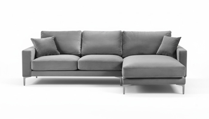Sofa d'angle pour salon en tissu textile gris xxl Big Creative Furniture Chesterfield Sofas