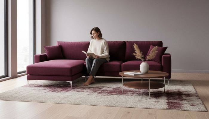 Canapé d'angle en velours rouge Bourgogne Conception de canapés Sofas Rembourrage Canapé Canapés Design de meubles italiens.