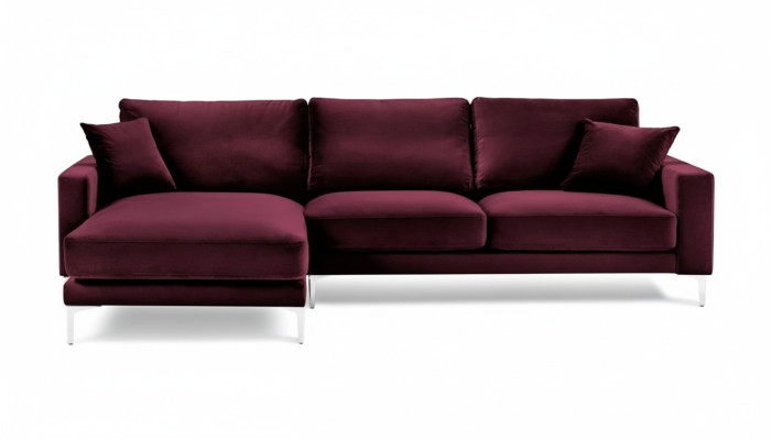 Canapé d'angle en velours rouge Bourgogne Conception de canapés Sofas Rembourrage Canapé Canapés Design de meubles italiens.