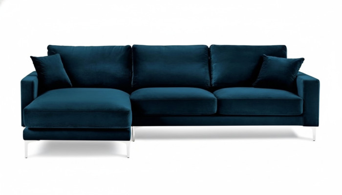 Canapé d'angle en tissu turquoise design créatif de salon Sofas nouvellement rembourrés