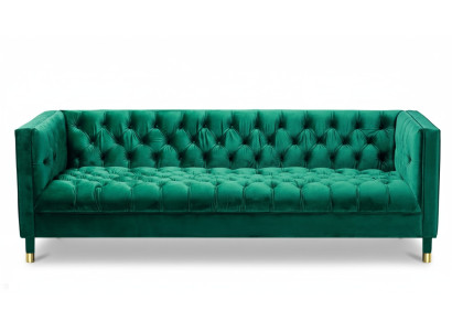 Vert Trois Places Tissu Chesterfield Design Canapés Tapisserie Canapé Salon 230cm