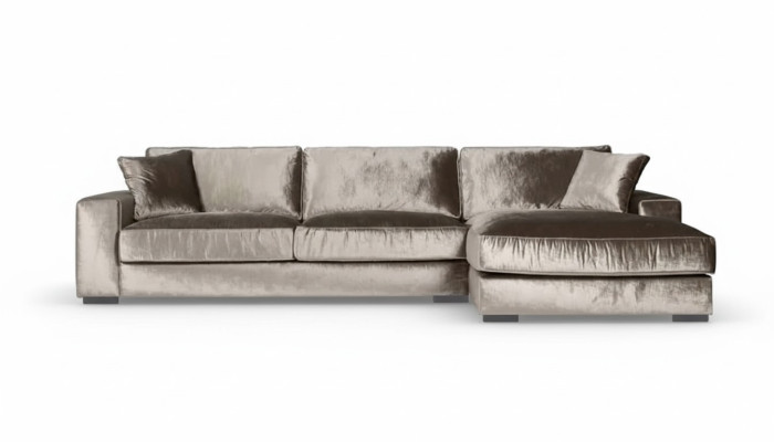 Canapé d'angle marron Tissu Salon Canapés Design italien Canapés Rembourrage Sofa