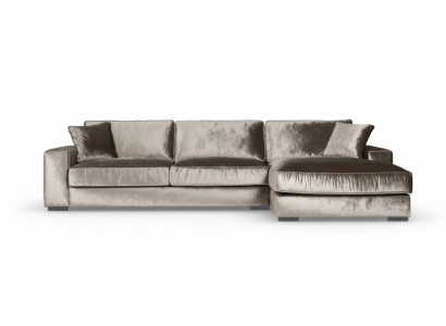 Canapé d'angle marron Tissu Salon Canapés Design italien Canapés Rembourrage Sofa