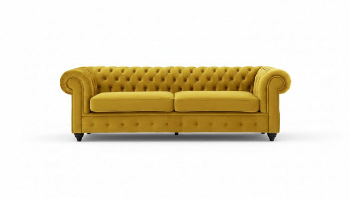 Canapé jaune avec Boutons Chesterfield Sofa Rembourrage Siège Canapés Canapés de luxe neufs