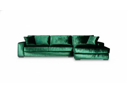 Canapé d'angle vert en tissu pour salon - Design - Canapés avec rembourrage - Grands canapés en velours neufs