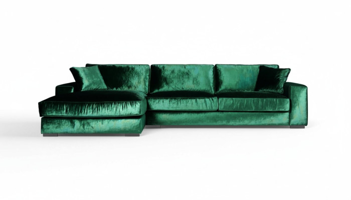 Canapé d'angle Canapés Mobilier italien Tissu Salon Canapés Rembourrage Canapé Vert nouveau