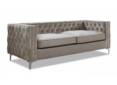 Chesterfield canapé trois places en textile moderne en velours pour le salon de luxe