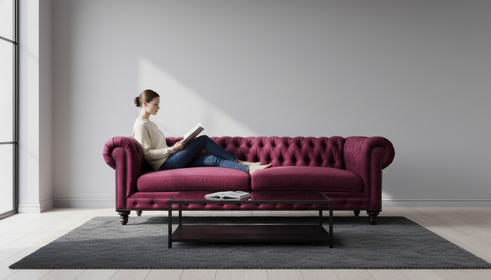 Sofas Tissu Canapés Meubles Créatifs 3 Places Nouveau Canapé Chesterfield Bordeaux