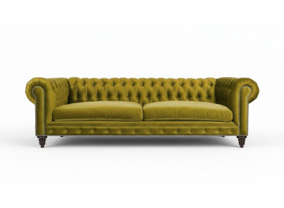 Salon jaune Chesterfield moderne Trois places Meubles créatifs Tissu textile xxl